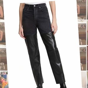 Agolde 90s Pinch Waist Black/Leather Jeans
